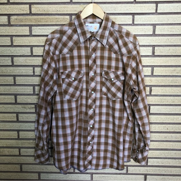 Vintage 60's Western Style Shirt - Chest 46 - Unisex - Cotton Button Down - Med - Picture 11 of 14